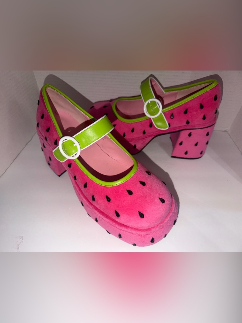SOLD SOLD Dolls Kill / Sugar Thrillz Watermelon Fruit Fusion Platform Mary Jane - Picture 2 of 9